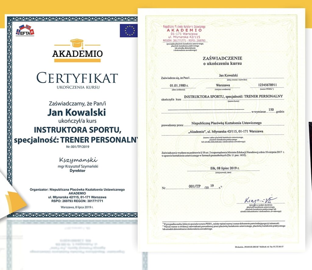 Dokumenty- certyfikat. Zaświadczenie zgodne z wzorem MEN. kurs bajkoterapii