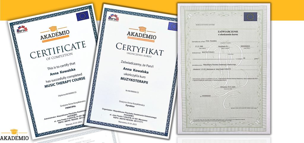 dokumentacja kurs muzykoterapii online